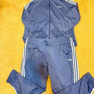 Adidas Blue Tracksuit set with White Stripes 3 Xl in a great condition.